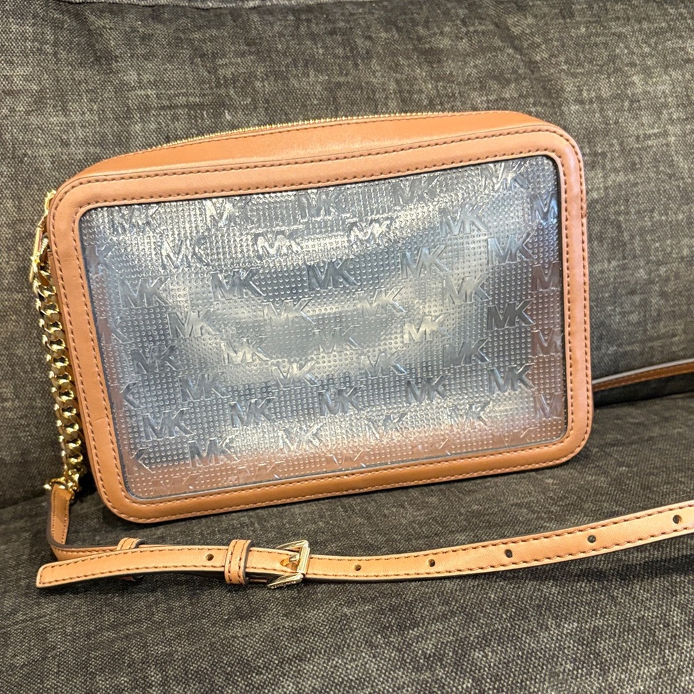 Michael Kors Brown and Gray Crossbody Bag